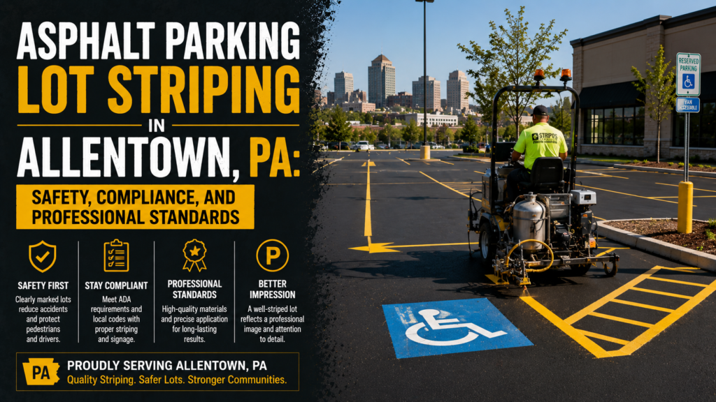 Asphalt Parking Lot Striping in Allentown, PA: Safety, Compliance, and Professional Standards